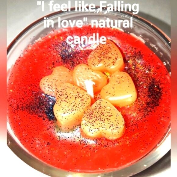 Hand Crafted "I feel like Falling in love" natural candle - Picture 1 of 8
